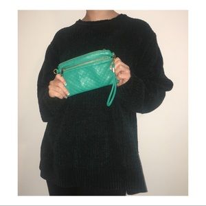 Small teal faux leather wallet/purse